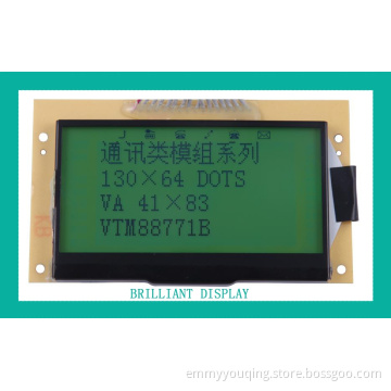 Stn Yellow-Green 130X64dots Graphic LCD Display Module with Green LED Backlight (VTM88771B)